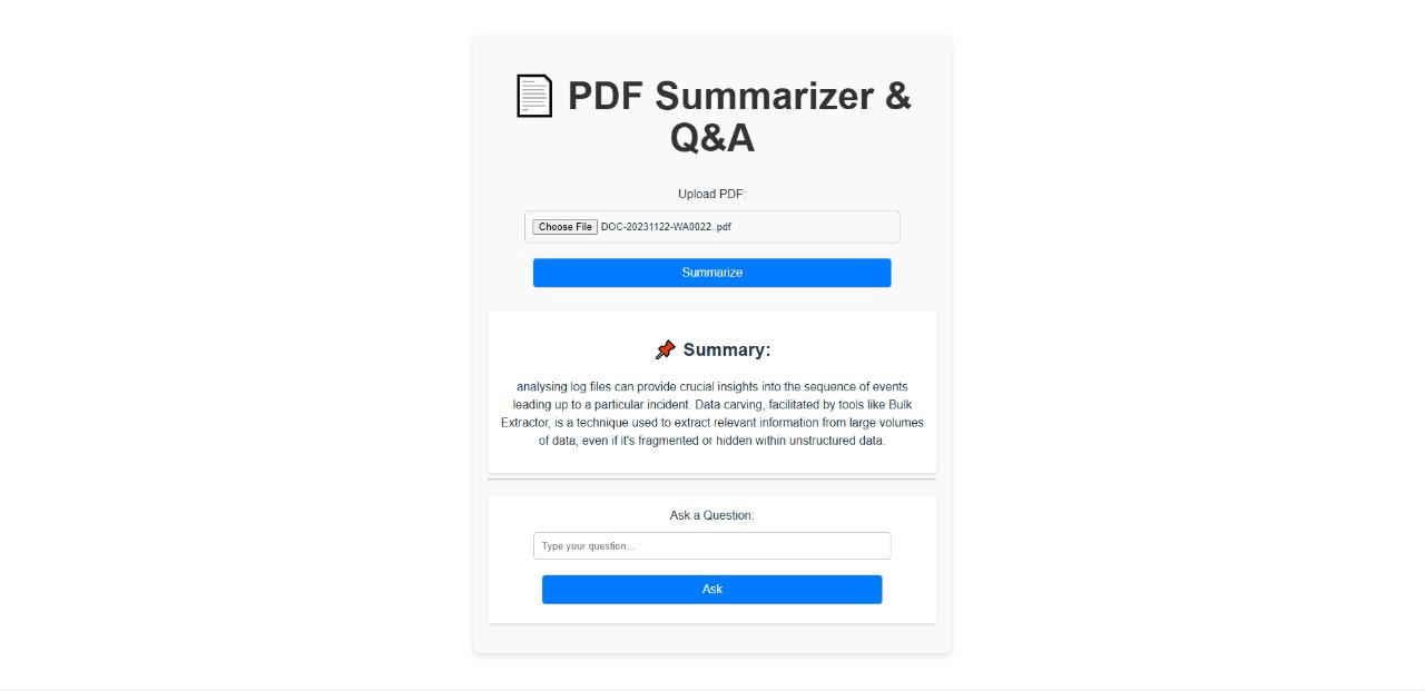 AI PDF Summarizer & Q&A Tool Image
